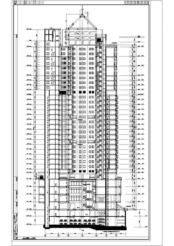某地26层框剪结构商业综合楼建筑设计施工图-图二