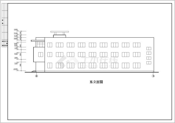 某地三层框架结构宿舍楼建筑施工图-图二