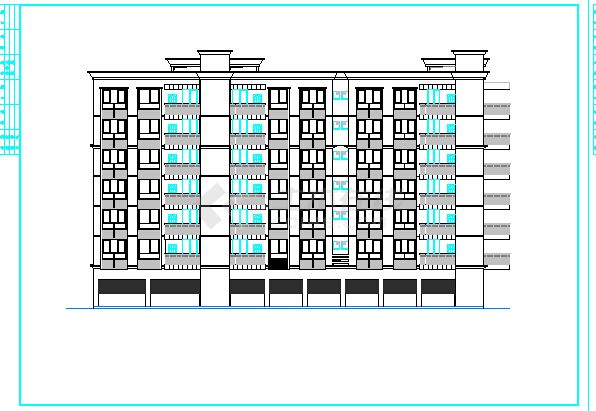 某地七层框架结构住宅楼建筑施工图-图二