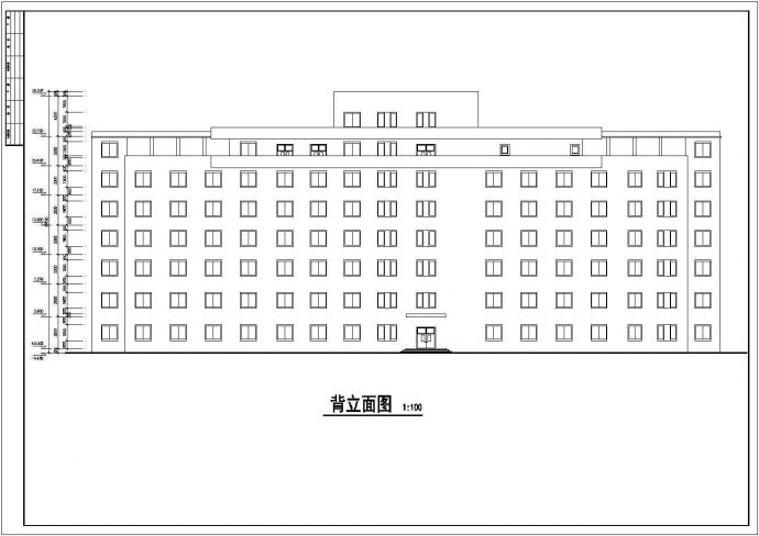 某地区医院七层住院部建筑扩初cad设计图_图1