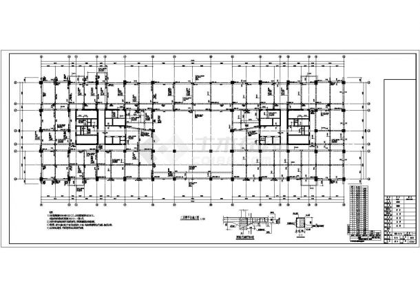 某地区22层框架剪力墙结构设计施工图纸-图二