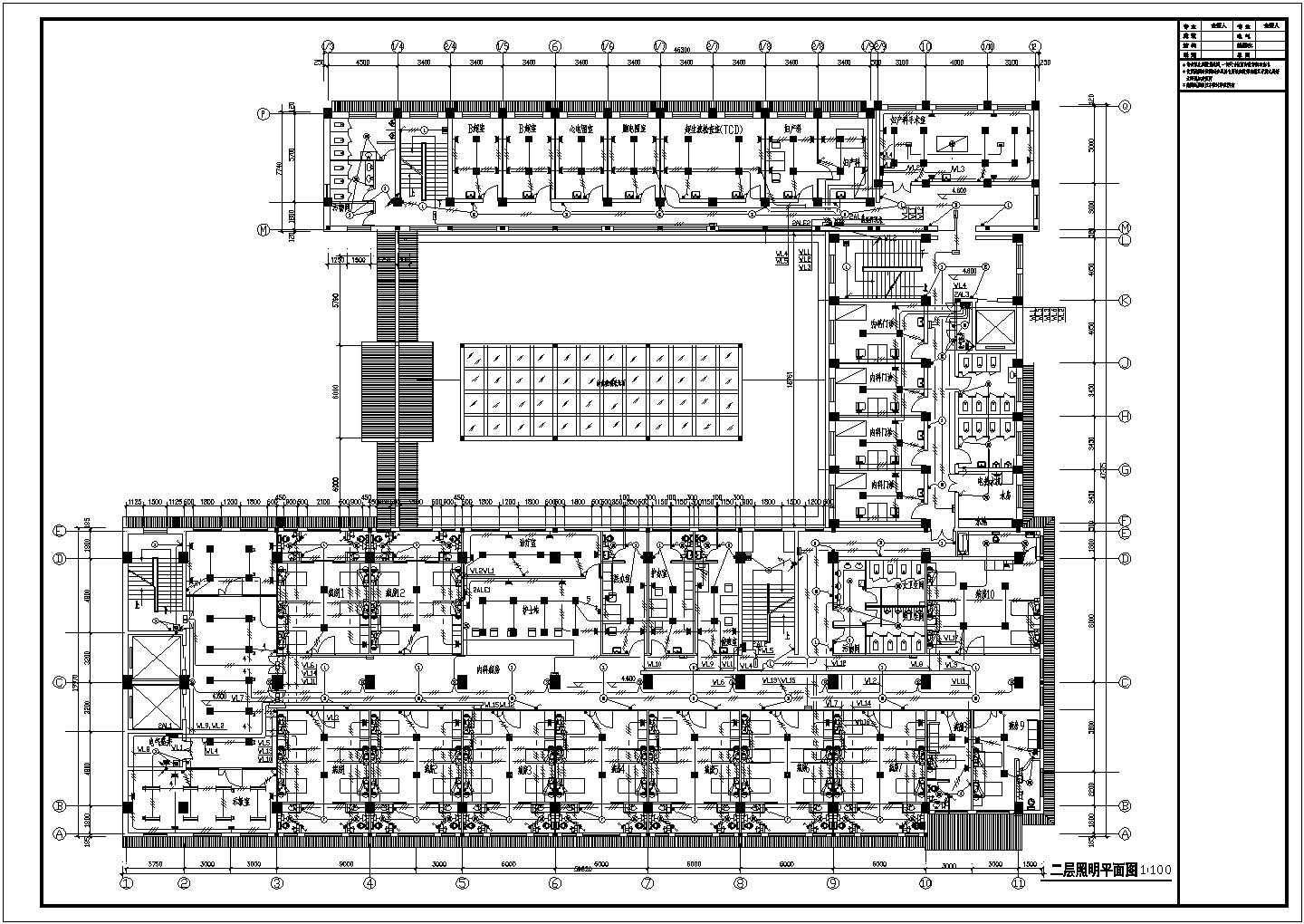 某地区医院综合楼建筑电气CAD设计施工图纸