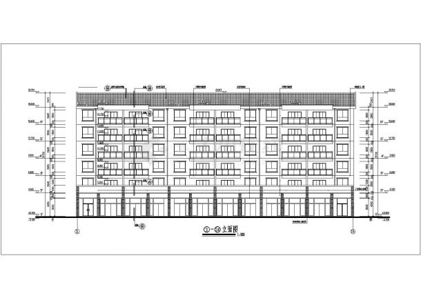 某六层商住楼cad施工图-图一