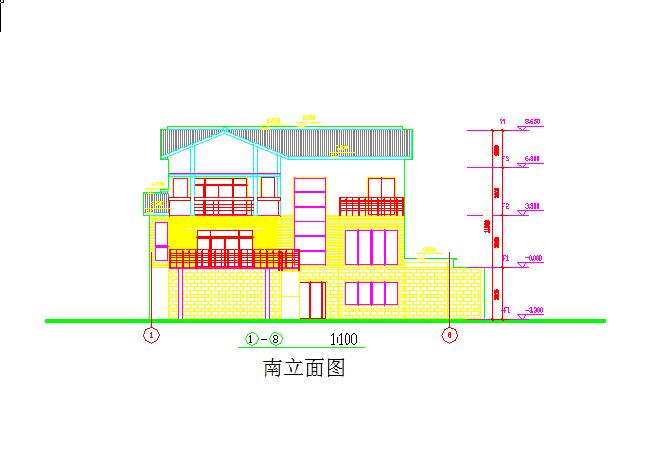 三层小别墅模型CAD图纸