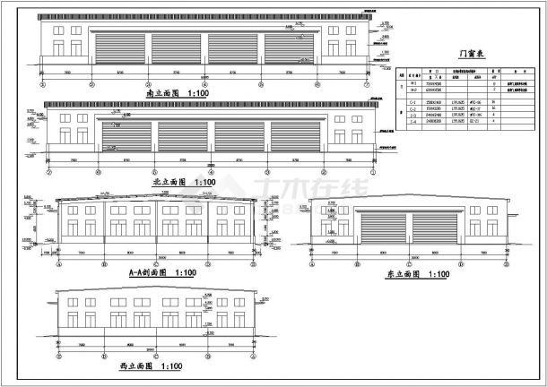 某地30m跨厂房建筑设计施工CAD图纸-图一