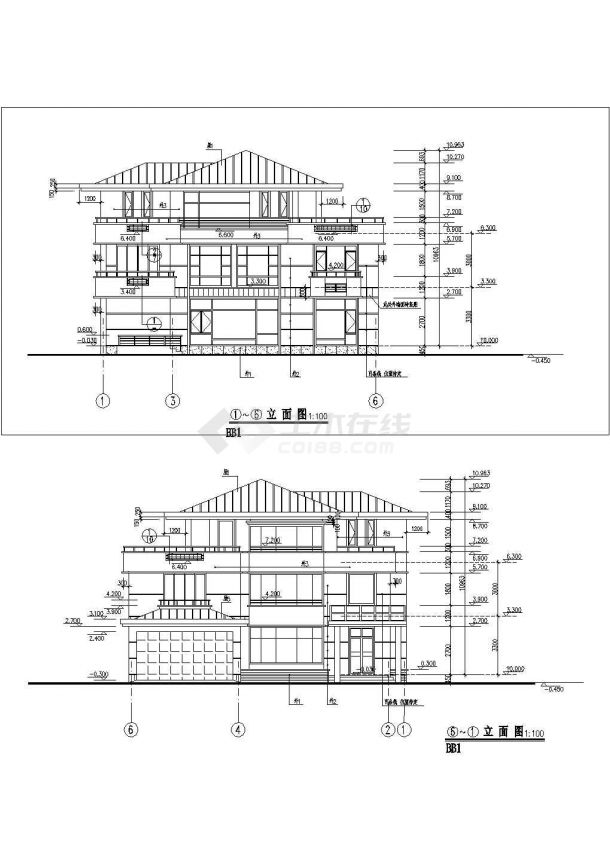 某地区小型别墅建筑设计方案图纸全套-图一