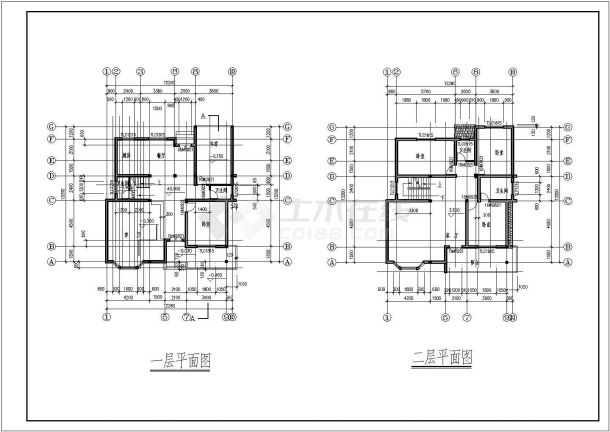 某地区多层别墅建施cad图纸全套-图二