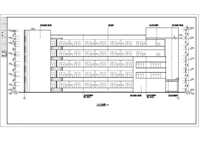 云南省某实验中学校教学楼建筑方案设计图_图1