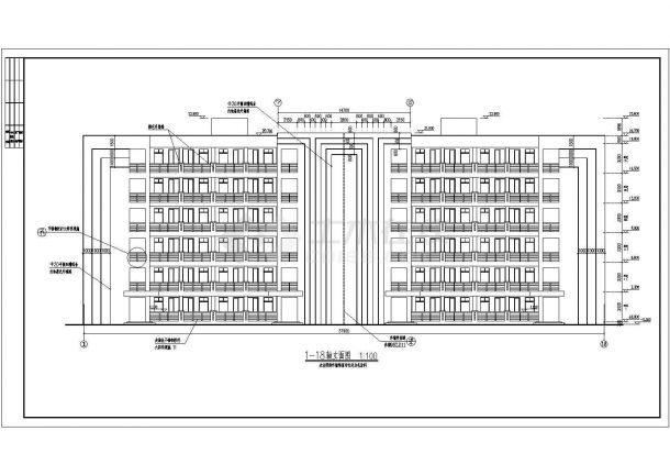某高中六层框架结构学生宿舍建筑设计方案图-图一