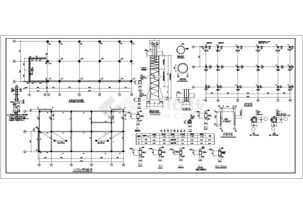 某地四层学生食堂框架结构施工设计图-图一