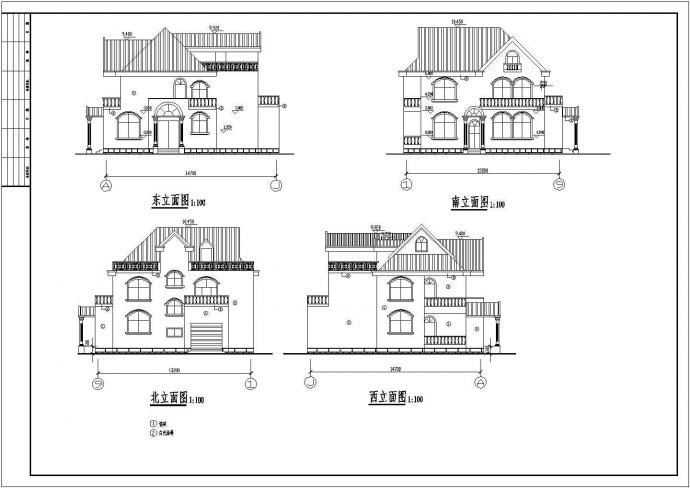 某地二层砖混结构别墅建筑设计施工图_图1
