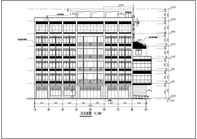 某地六层框架宾馆全套建筑设计施工图_图1
