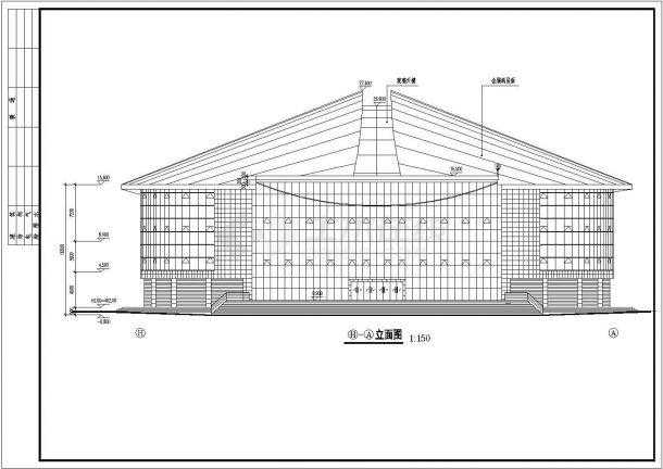 某体育场设计施工平立图CAD图纸-图一