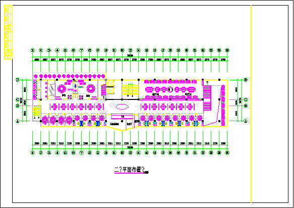 某餐厅室内装修设计施工cad方案图纸-图二