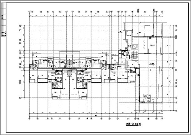 六层居民住宅楼的详细给排水cad施工图纸-图二