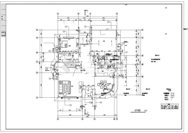 某城镇别墅建筑cad设计施工图纸-图二