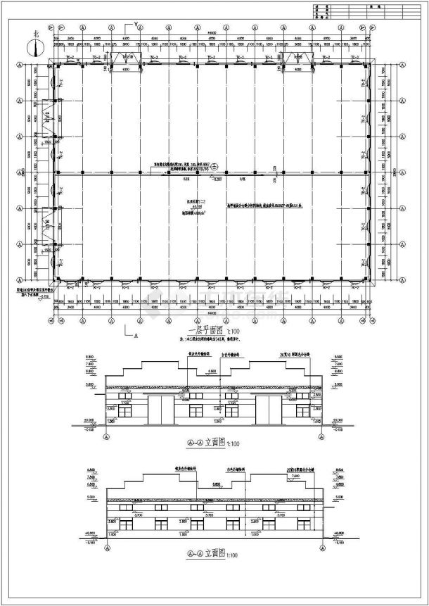 某地一层排架结构纺织厂车间建筑设计施工图-图二