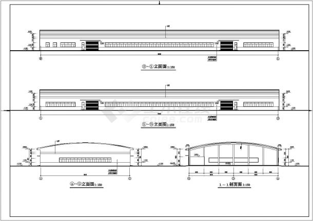 某二线城市工业区6#车间建筑设计图-图一