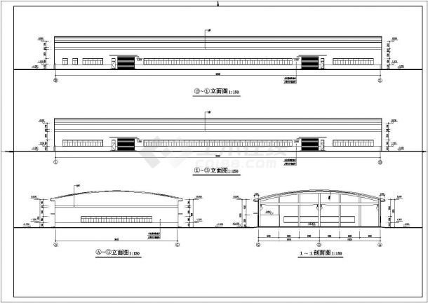 某二线城市工业区6#车间建筑设计图-图二