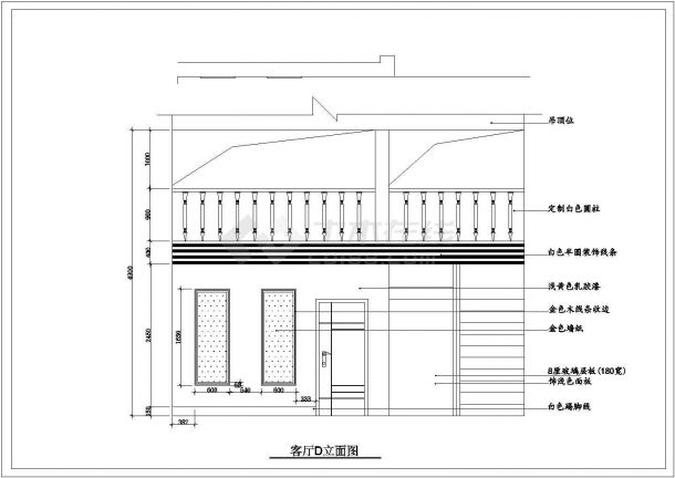 某地区全套错层别墅装修设计施工cad图纸-图一