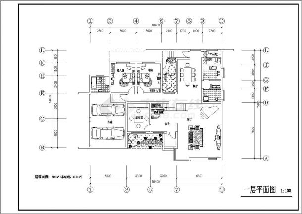 某欧式小别墅建筑CAD方案设计图纸-图一