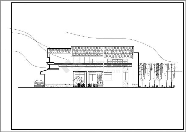 某欧式小别墅建筑CAD方案设计图纸-图二