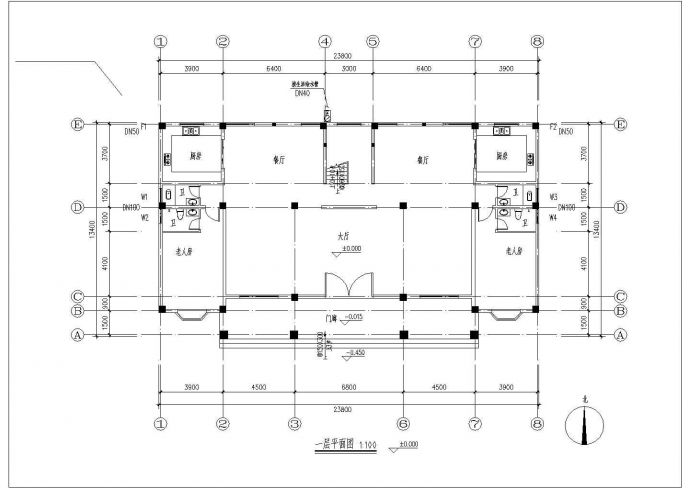 两层半别墅给排水设计施工图纸_图1