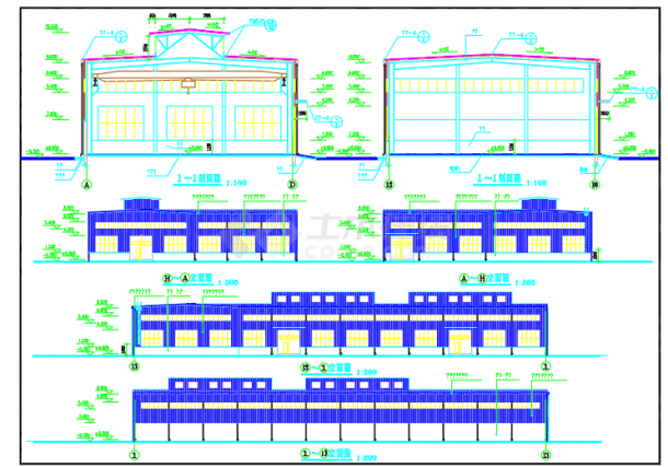某地厂区生产车间建筑设计方案图纸-图一