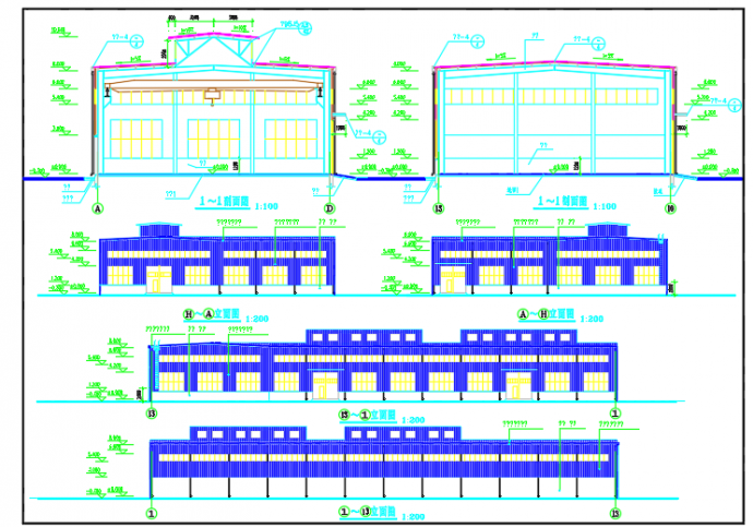 某地厂区生产车间建筑设计方案图纸_图1