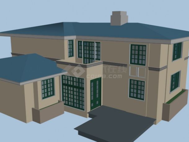 3dmax图例-小区别墅造型-图一