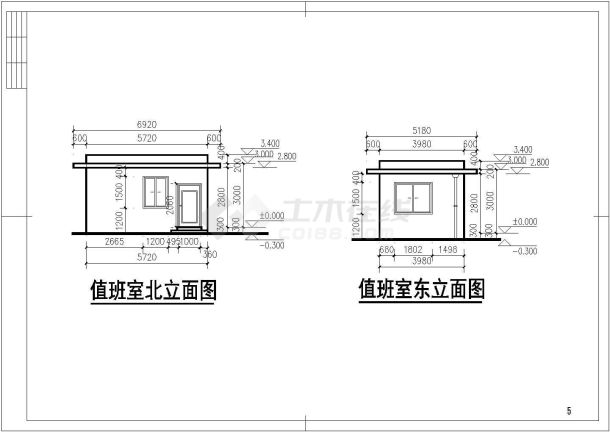 某学校大门完整施工图-图二