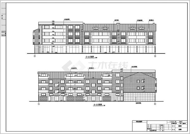 某地三层框架结构商住楼建筑设计方案图-图一