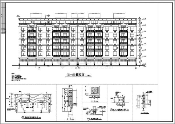 某多层住宅的建筑全套的CAD施工图纸-图一