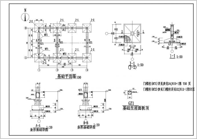 某地区单层发电机房结构设计施工图_图1