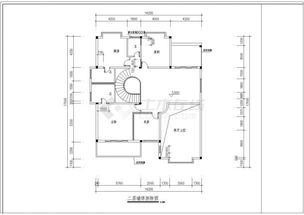 [东莞]中式花园别墅室内装修cad施工图纸-图一