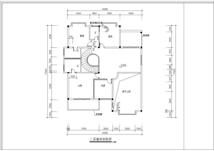 [东莞]中式花园别墅室内装修cad施工图纸_图1