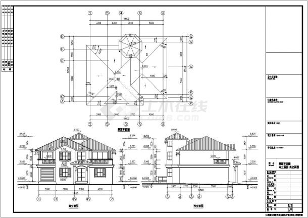 某小区两层别墅建筑设计图（含效果图）-图一