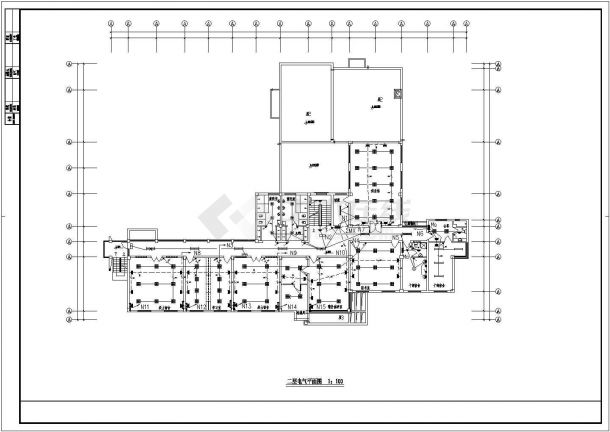 看守所武警楼电施方案全套CAD图纸-图二