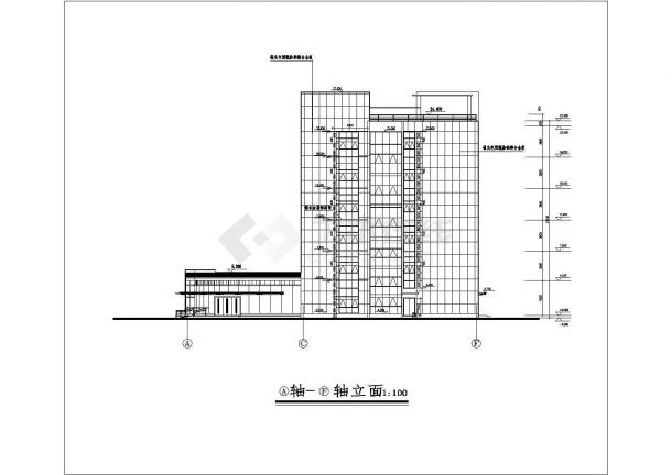 上海新区某六层环境监测实验楼建筑设计施工图-图一