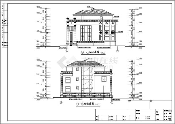 佛山某三层框架结构别墅建筑设计施工图-图二