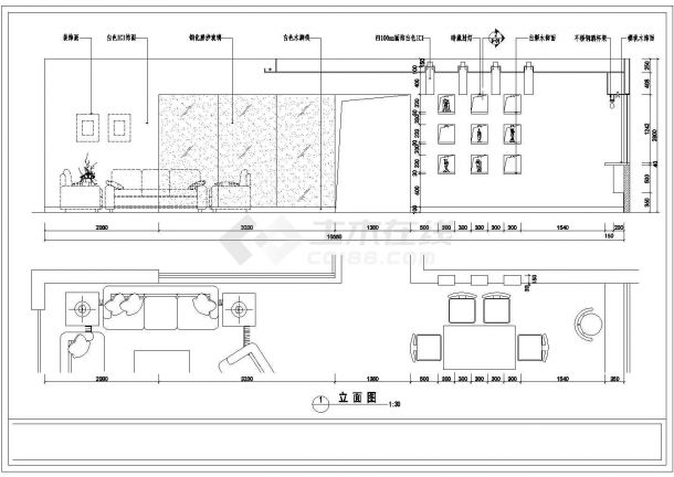 [杭州]某三室样板间室内装修cad施工方案图纸-图二