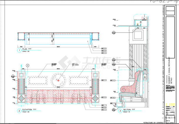 某地知名会所特色西餐厅装修设计施工CAD图-图二