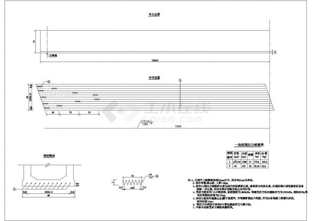 某16米先张法预应力混凝土桥板设计cad结构图纸-图二