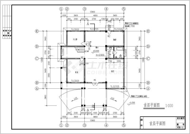 某高档别墅全套建筑结构CAD设计施工图-图一