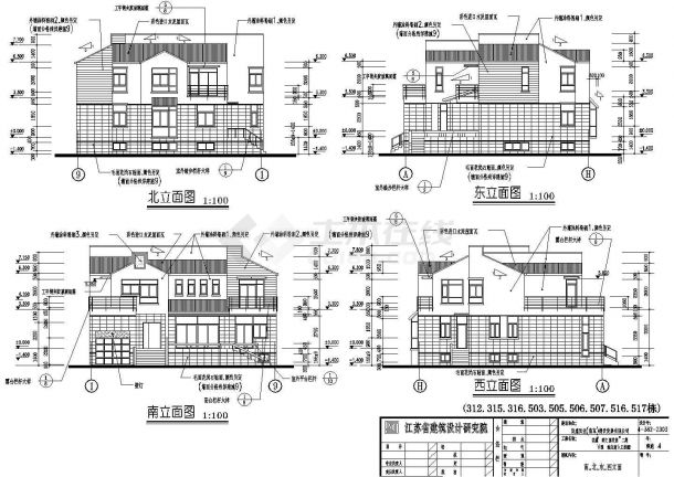 某市小区别墅建筑CAD设计施工图纸-图二