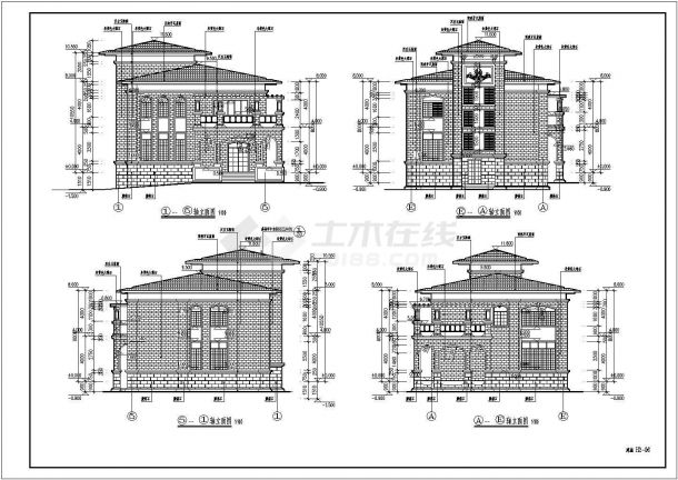 某新农村两层砖混结构别墅建筑设计方案图-图一