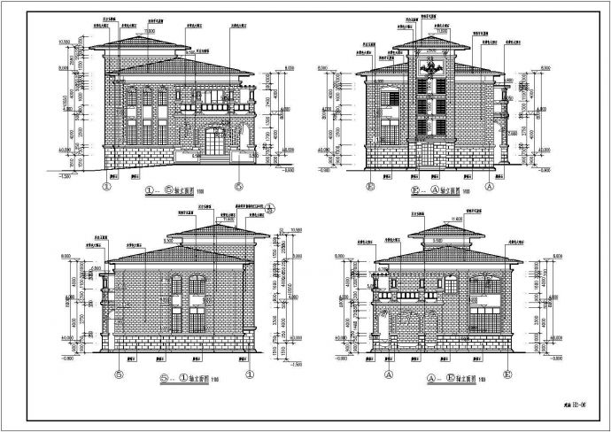 某新农村两层砖混结构别墅建筑设计方案图_图1