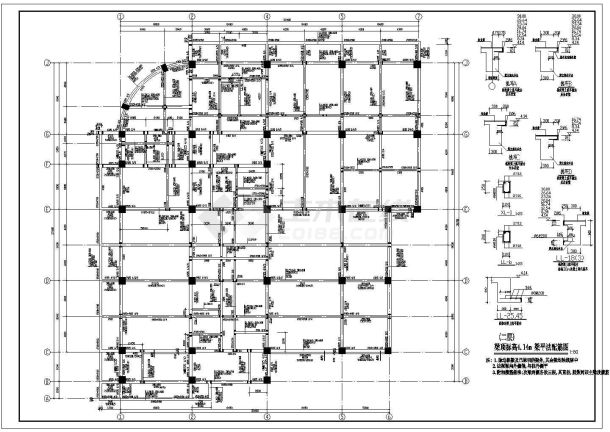 平罗县八层（带地下室）框架结构商场结构施工图-图二