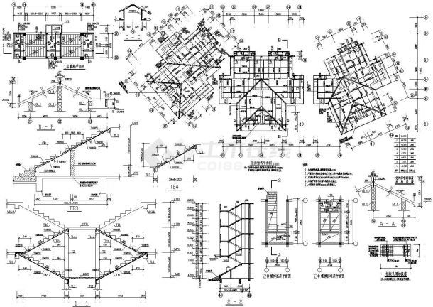 详细全面的底框结构CAD施工设计的图纸-图一