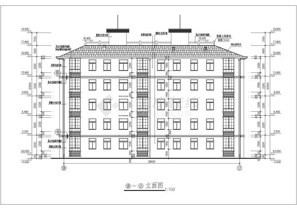 某地五层标准居民公寓楼建筑设计图-图二